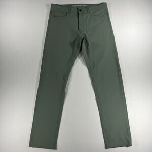 Western Rise Evolution Pant Slim Fit Men's 33x32 (Tag 32x32) Green Chino Casual